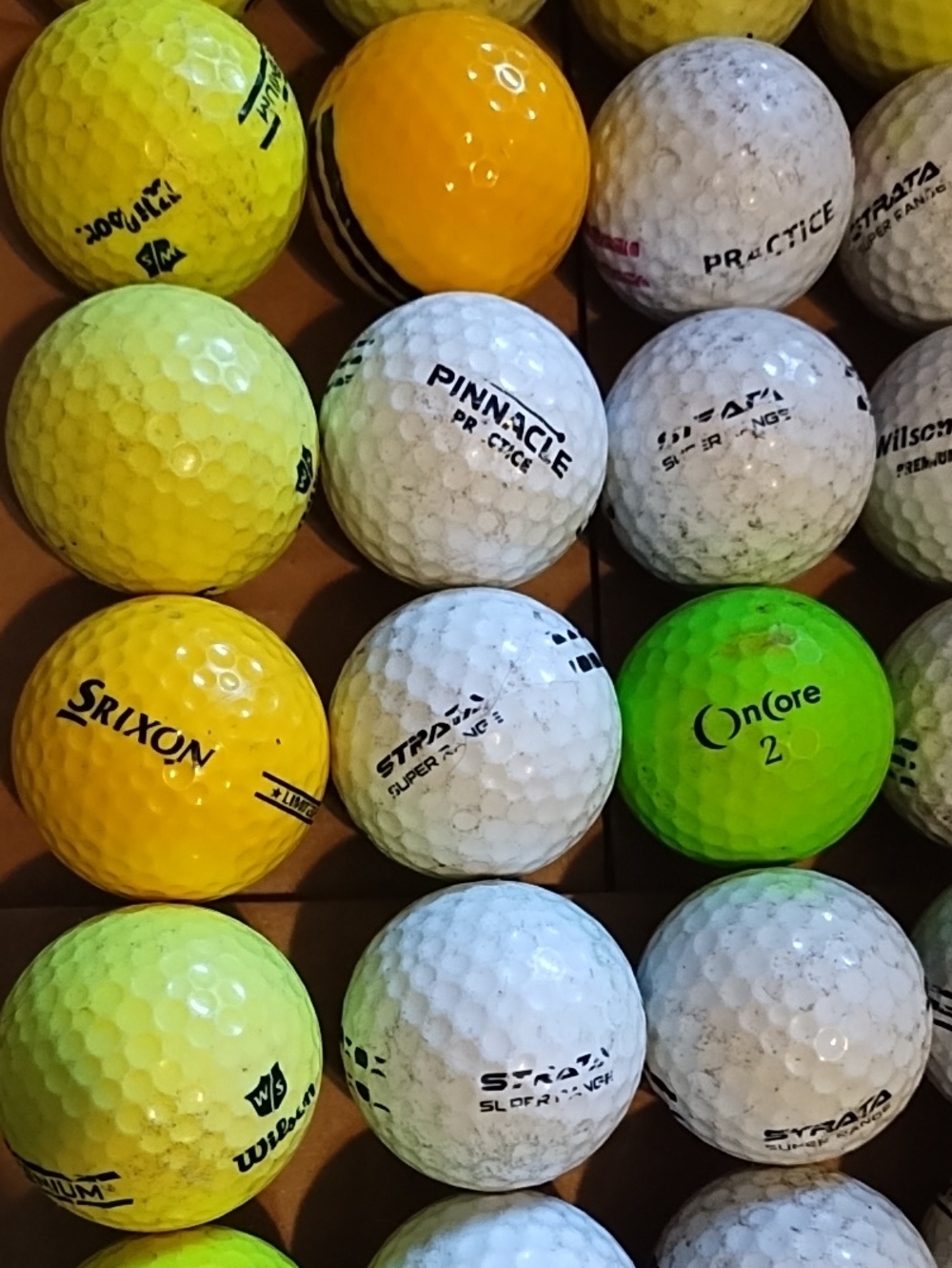 Mixed Practice Golf Balls - Yellow, White, Green - Picture 2 of 7